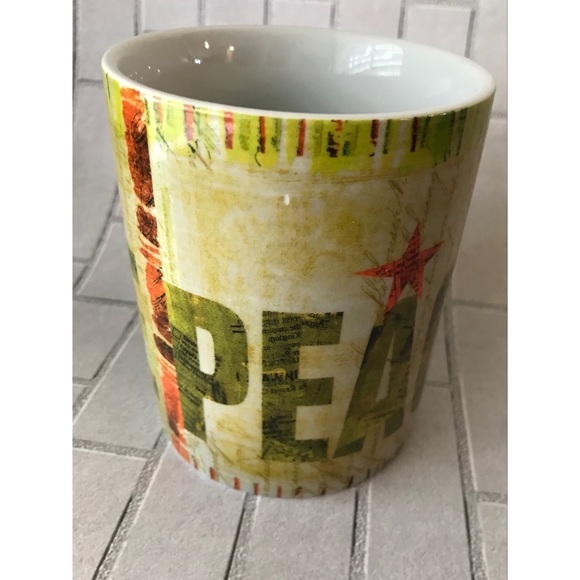 Pier 1 Porcelain PEACE Coffee Mug   16oz - Picture 3 of 5